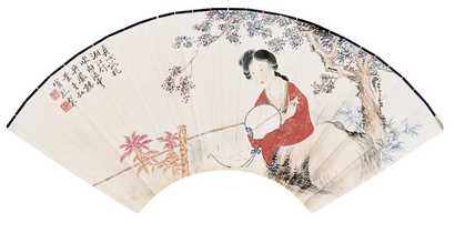 叶曼叔 仕女 扇面